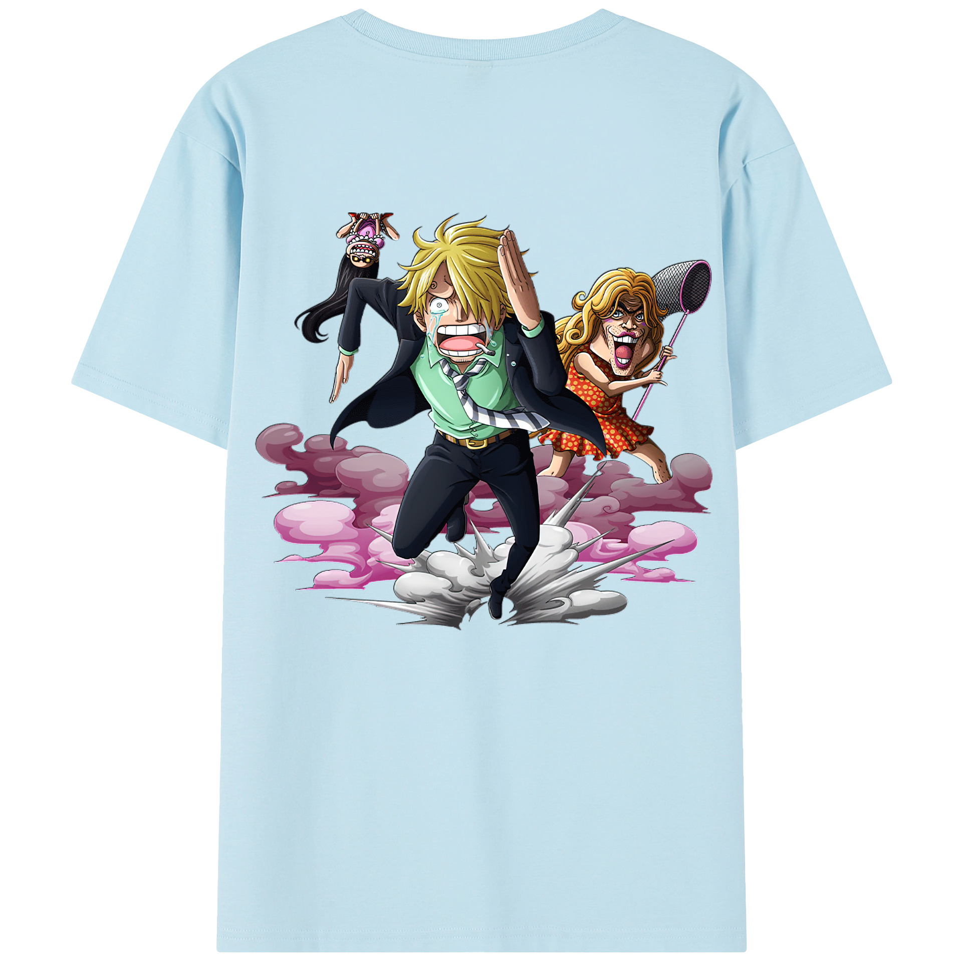 ワンピース サンジ ONE PIECE Sanji 綿100％半袖Tシャツ（背面プリント）